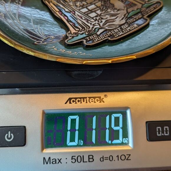 Israel Souvenir Plate The judgement of Solomon enameled plate Vintage Grandma - Picture 8 of 8